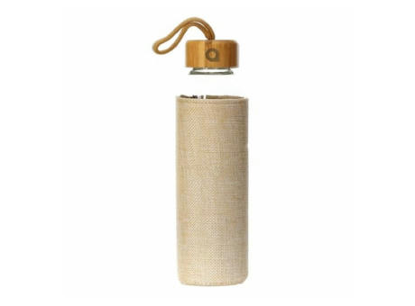 Botella de cristal con funda protectora