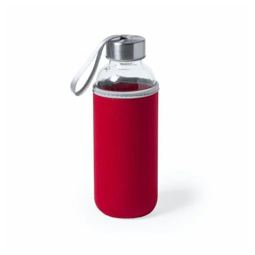 Botella de cristal con funda protectora