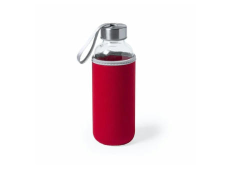 Botella de cristal con funda protectora