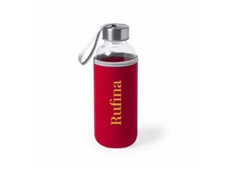 Botella de cristal con funda protectora