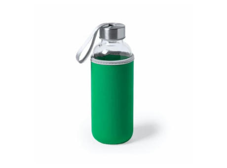 Botella de cristal con funda protectora