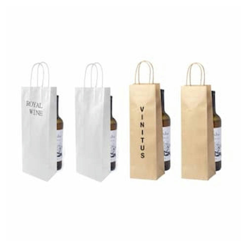 Bolsa de papel blanco con asa personalizada