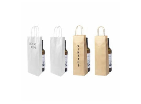Bolsa de papel blanco con asa personalizada