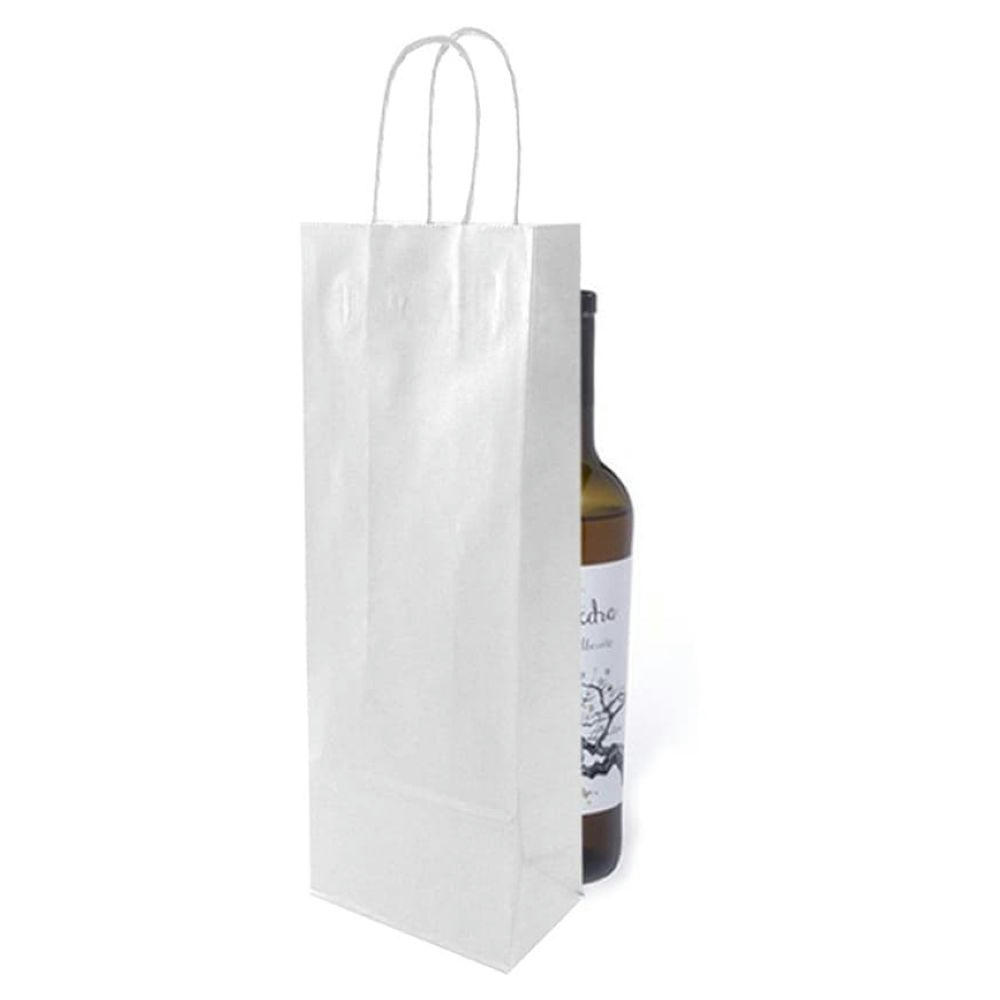 Bolsa de papel blanco con asa personalizada