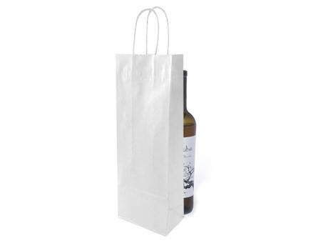 Bolsa de papel blanco con asa personalizada