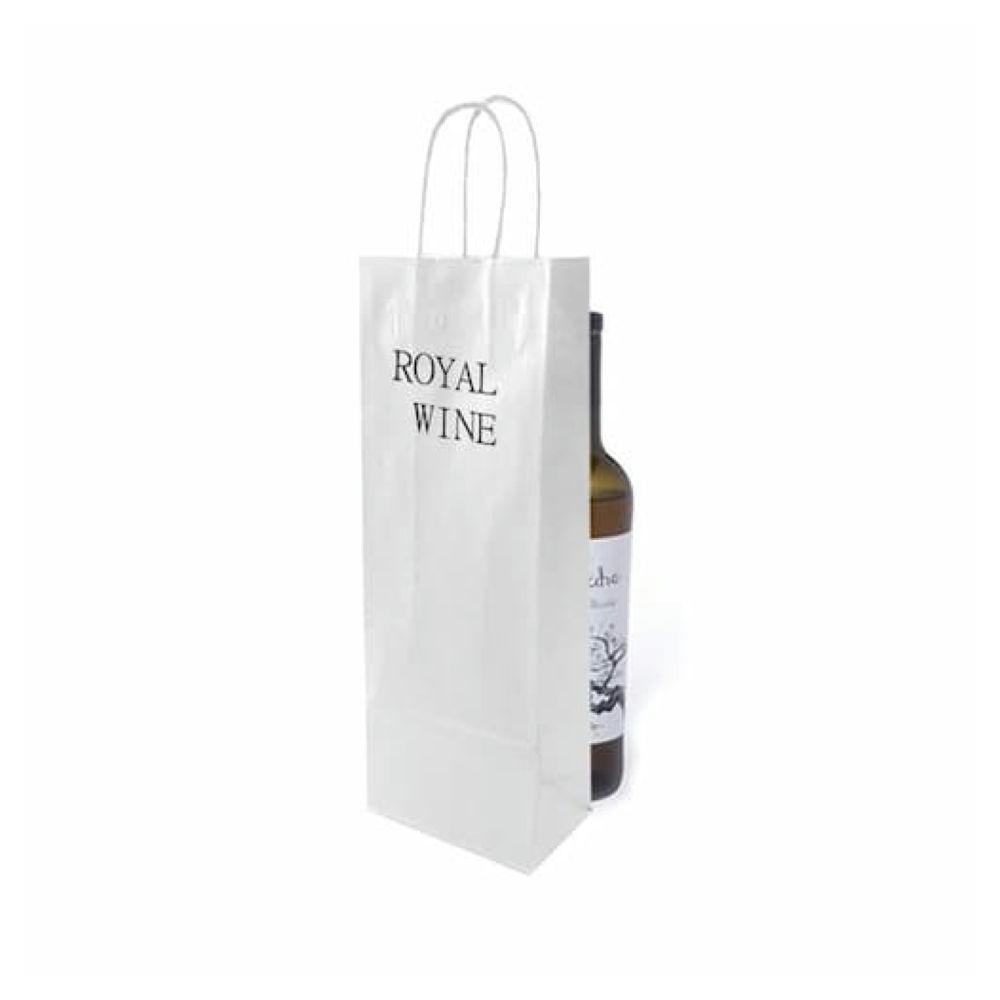 Bolsa de papel blanco con asa personalizada