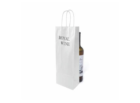 Bolsa de papel blanco con asa personalizada