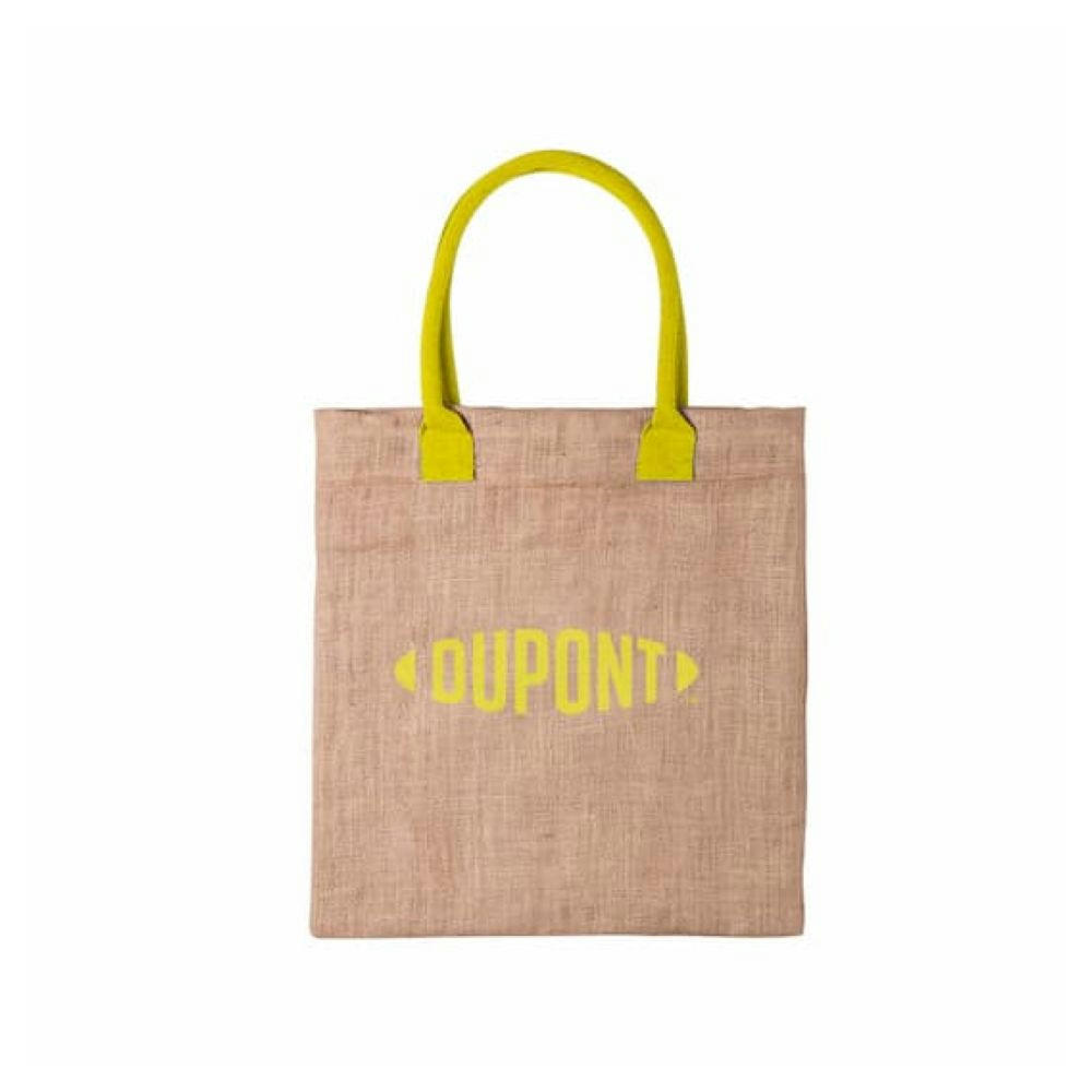 Bolsa de yute con asa de colores