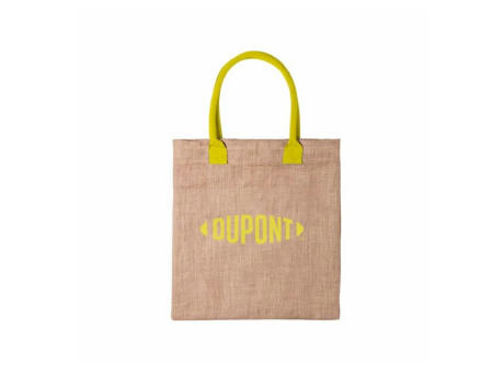 Bolsa de yute con asa de colores