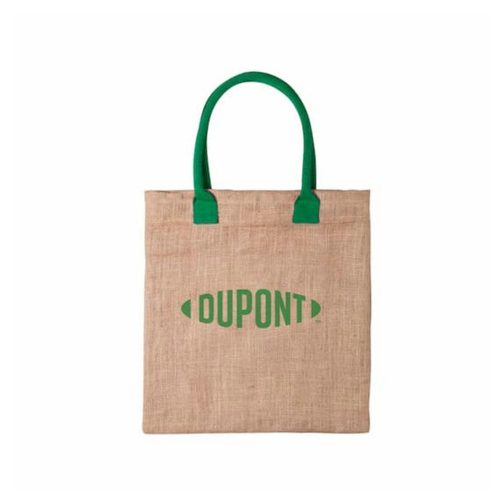 Bolsa de yute con asa de colores