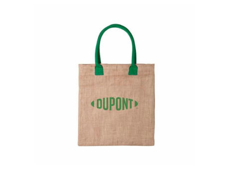 Bolsa de yute con asa de colores