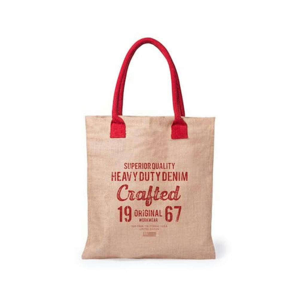 Bolsa de yute con asa de colores