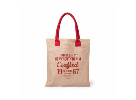 Bolsa de yute con asa de colores