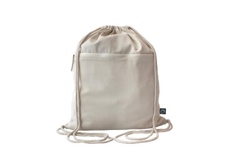 Fairtrade Baumwollrucksack Toni, Kordelfarbe nature