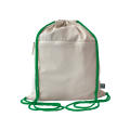 Fairtrade Baumwollrucksack Toni, Kordelfarbe green