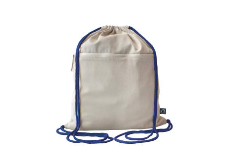 Fairtrade Baumwollrucksack Toni, Kordelfarbe royal