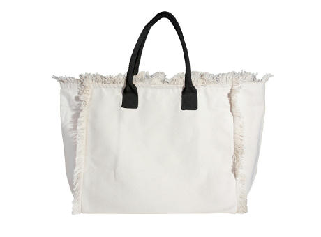 Organic Fairtrade Strandtasche Lola mit farbigen Henkeln black