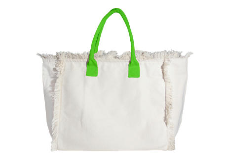 Organic Fairtrade Strandtasche Lola mit farbigen Henkeln neon green