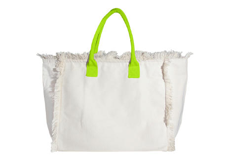 Organic Fairtrade Strandtasche Lola mit farbigen Henkeln neon yellow