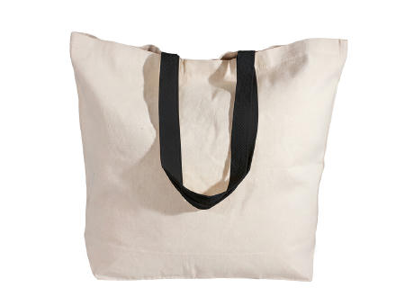 Shopper Baumwolltasche *Antje* nature mit schwarzen Henkeln