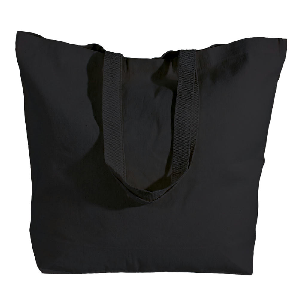 Shopper Baumwolltasche *Antje* schwarz mit schwarzen Henkeln