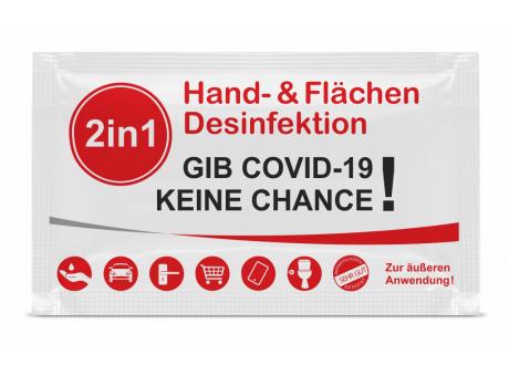 2in1 Hand- und Flächendesinfektionstuch 