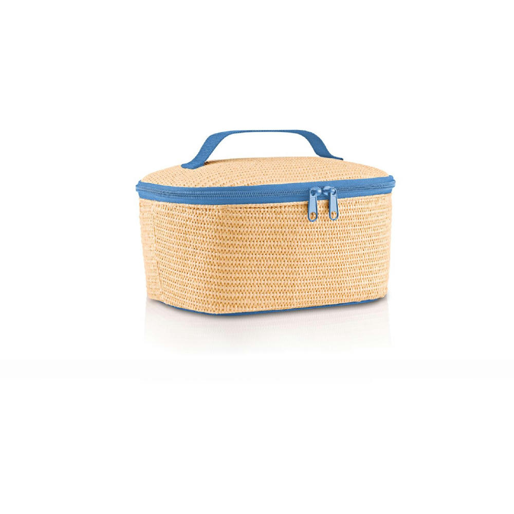 coolerbag S pocket raffia blue