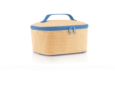 coolerbag S pocket raffia blue