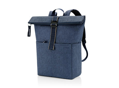 rolltop backpack herringbone dark blue