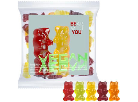 Gummibärchen ohne Gelatine, ca. 30g, Express Maxi-Tüte mit Etikett