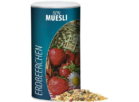 Müsli Erdbeerchen, ca. 150g, Pappdose Medium