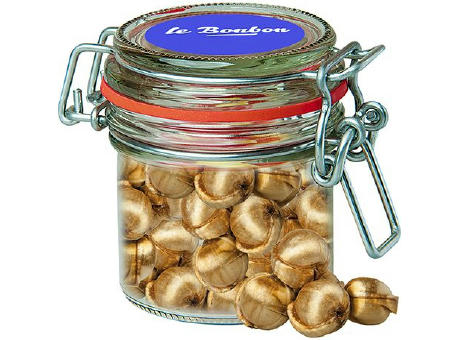 Goldnüsse Bonbons, ca. 60g, Bonbonglas Mini