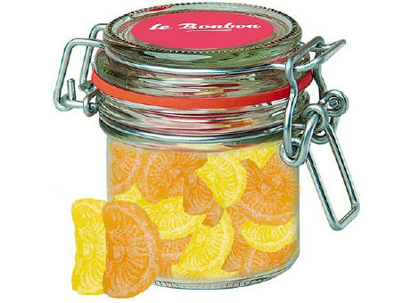 Zitrone und Orangen Bonbons, ca. 60g, Bonbonglas Mini