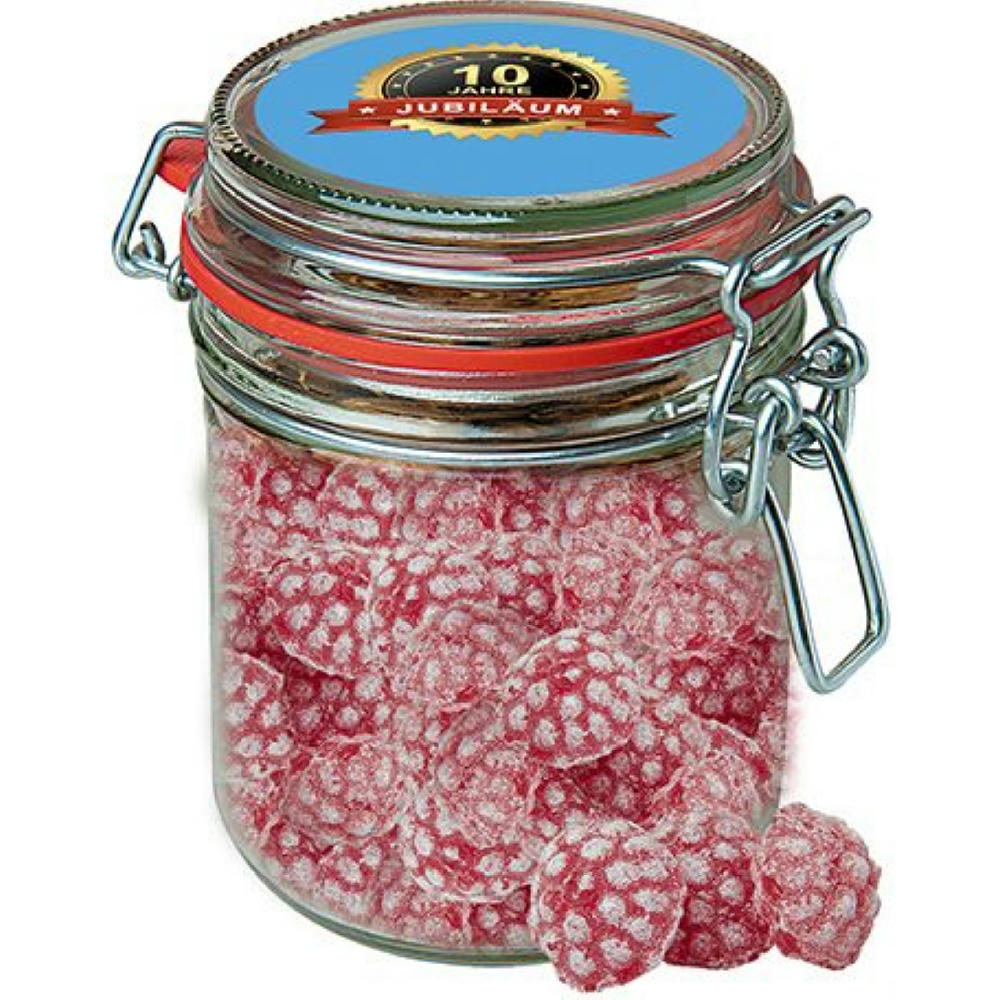 Himbeer Bonbons, ca. 200g, Bonbonglas Maxi