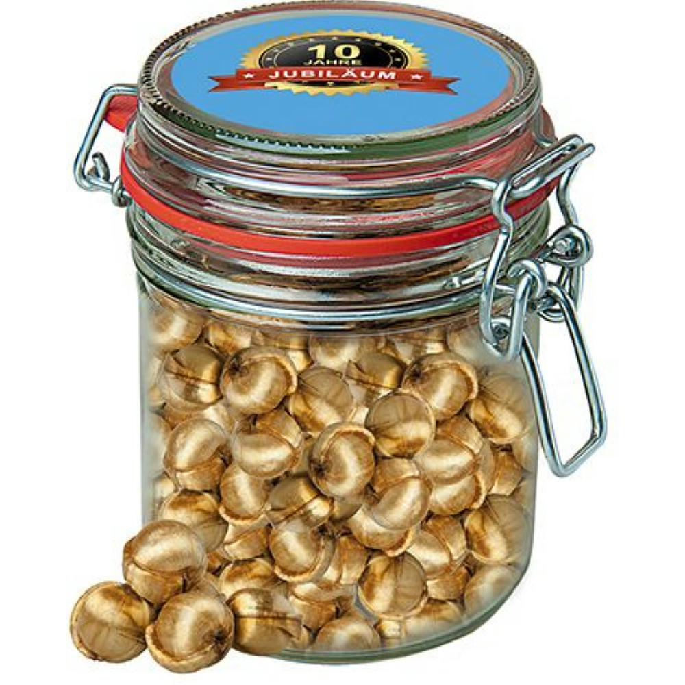 Goldnüsse Bonbons, ca. 200g, Bonbonglas Maxi