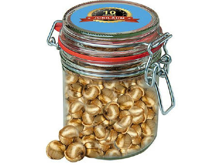 Goldnüsse Bonbons, ca. 200g, Bonbonglas Maxi