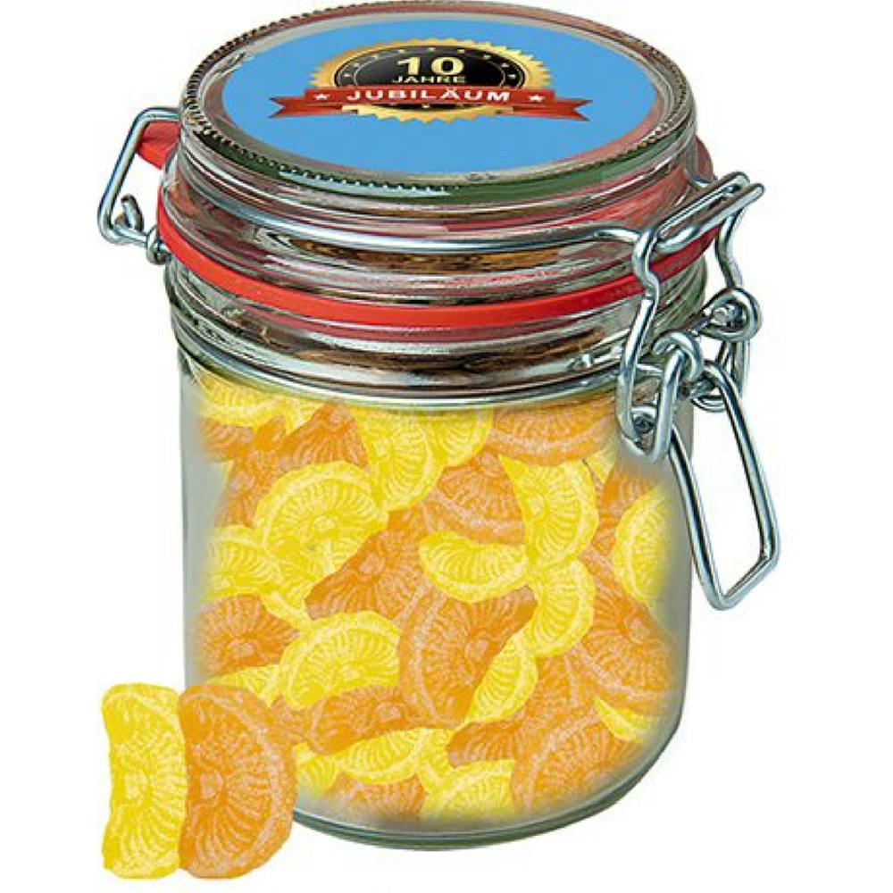 Zitrone und Orangen Bonbons, ca. 200g, Bonbonglas Maxi