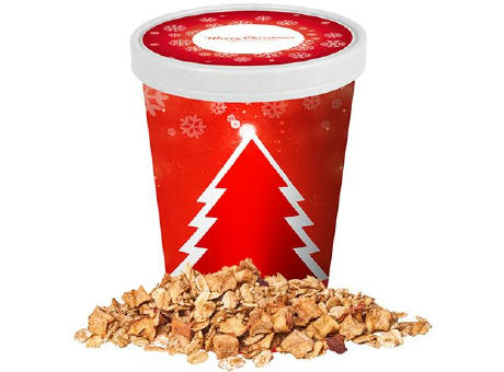 Crunchy Weihnachtsmüsli Apfel-Zimt, ca. 60g, Snackbecher Maxi