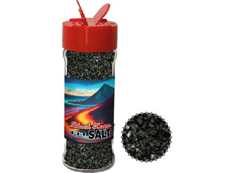 Gewürzmischung Black Lava Salz, ca. 80g, Glas mit Streuaufsatz