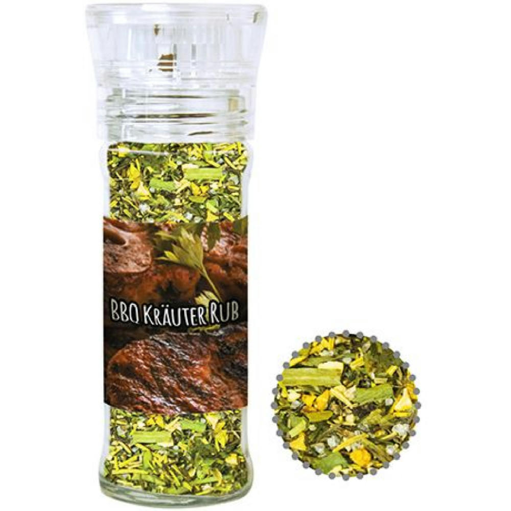 Gewürzmischung BBQ Kräuter Rub, ca. 30g, transparente Gewürzmühle