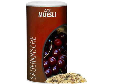 Müsli Sauerkirsche, ca. 150g, Pappdose Medium