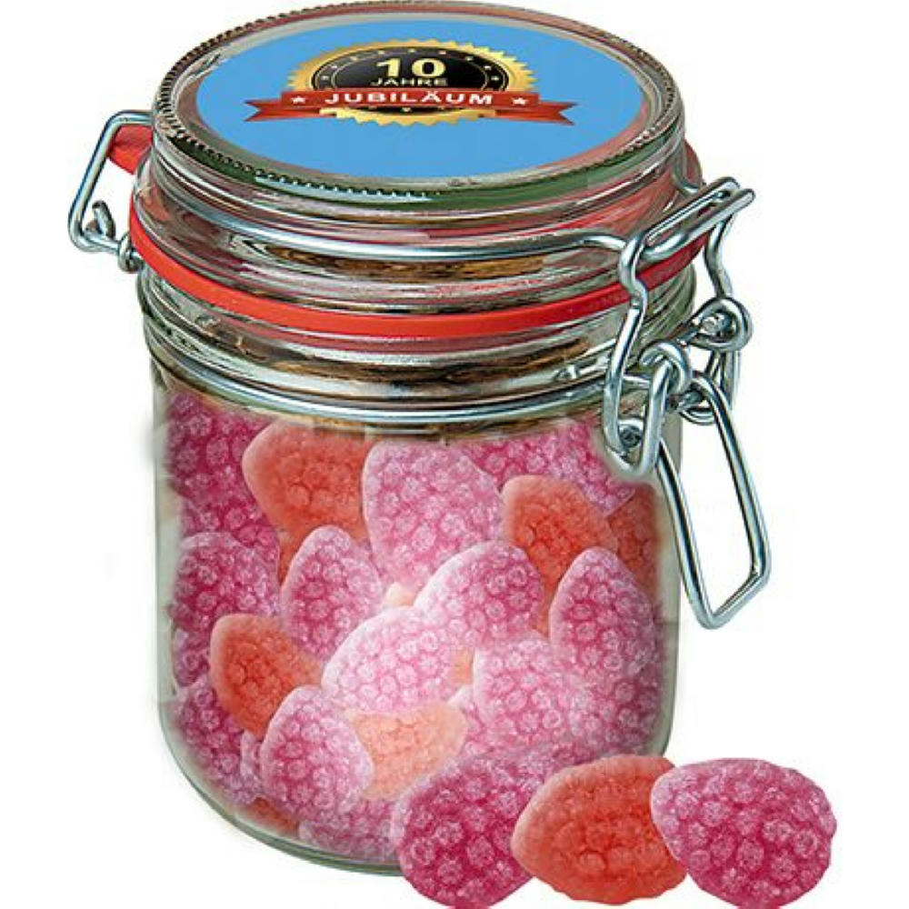 Erdbeer Chili Bonbons, ca. 200g, Bonbonglas Maxi