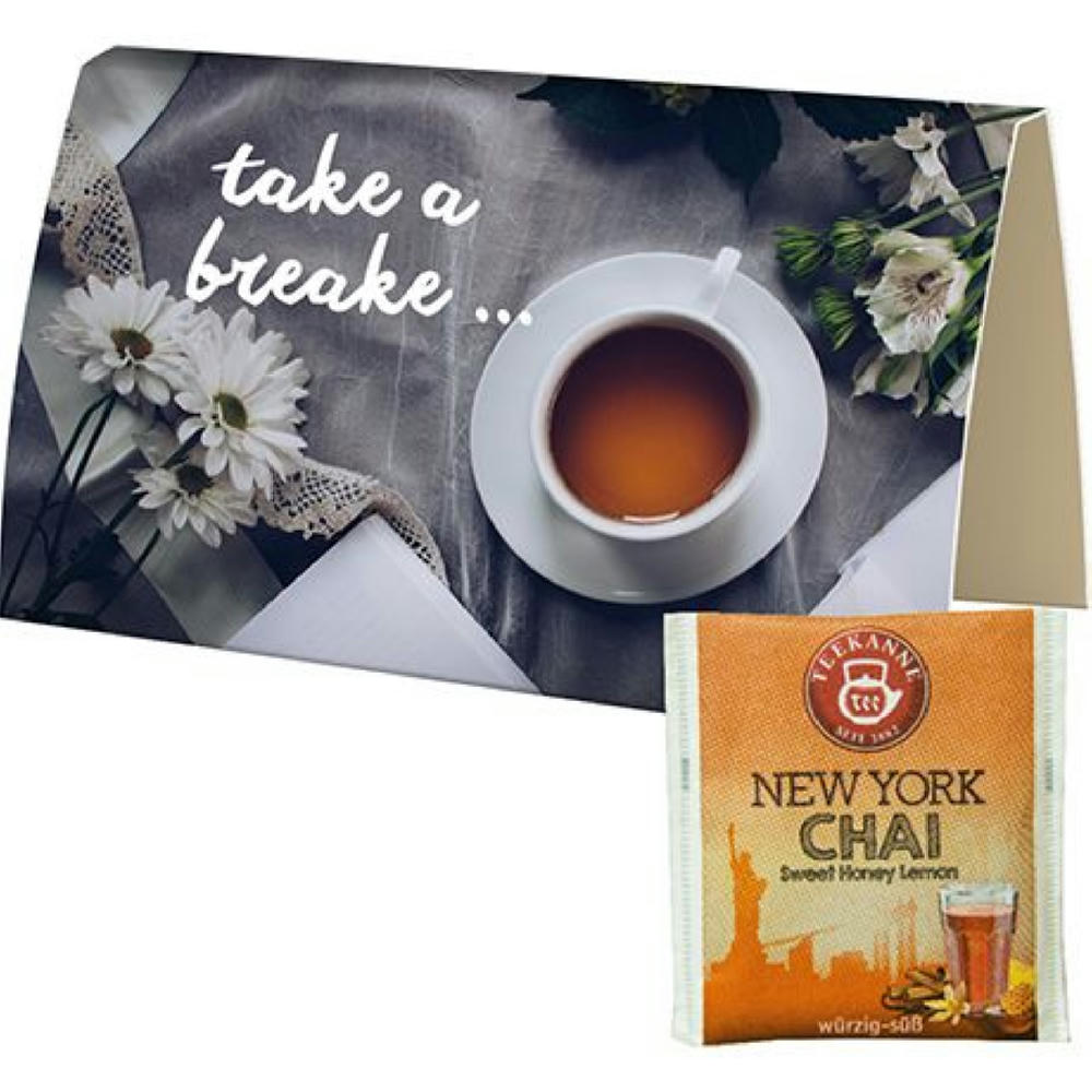 Beuteltee New York Chai, ca. 1,75g, Werbekarte A6 gefaltet