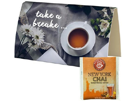 Beuteltee New York Chai, ca. 1,75g, Werbekarte A6 gefaltet