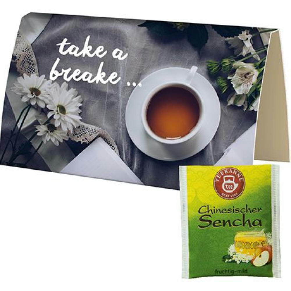 Beuteltee Chinesischer Sencha, ca. 1,75g, Werbekarte A6 gefaltet