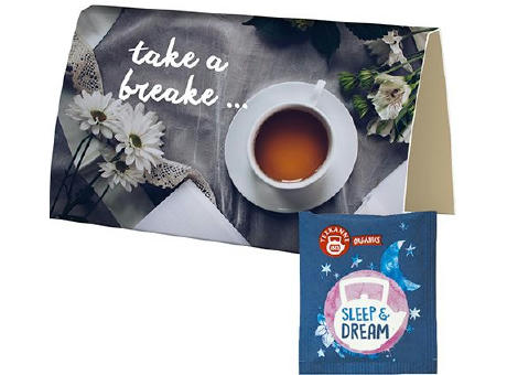 Beuteltee Sleep & Dream, ca. 1,7g, Werbekarte A6 gefaltet