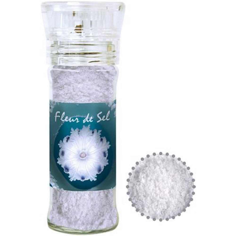 Fleur de Sel, ca. 40g, transparente Gewürzmühle