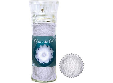 Fleur de Sel, ca. 40g, transparente Gewürzmühle