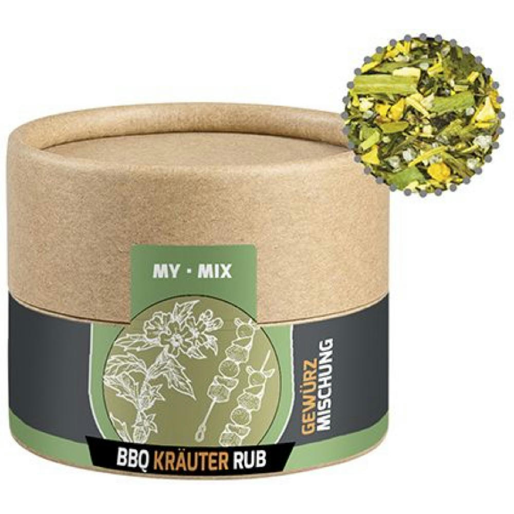 Gewürzmischung BBQ Kräuter Rub, ca. 28g, Kraftpapierdose Mini