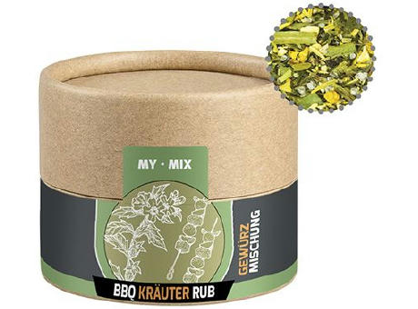 Gewürzmischung BBQ Kräuter Rub, ca. 28g, Kraftpapierdose Mini